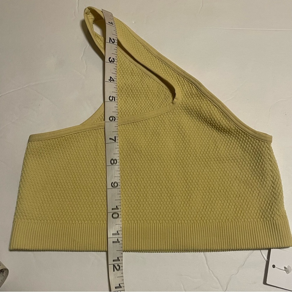 Urban Outfitters Top Yellow XS One Shoulder Pilates Princess Yoga Gym NWT - Picture 9 of 9